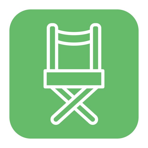 Imagen vectorial del icono de la silla del director Se puede utilizar para la realización de películas