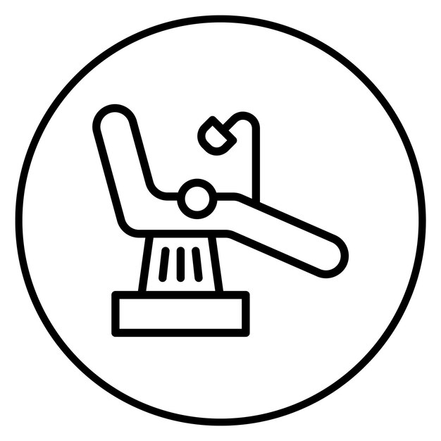 Imagen vectorial del icono de la silla del paciente Se puede utilizar para hospitales psiquiátricos