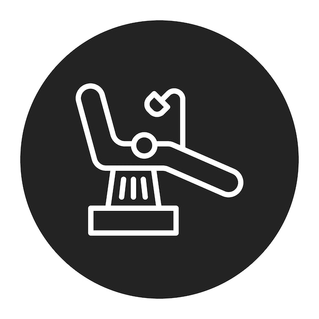 Imagen vectorial del icono de la silla del paciente Se puede utilizar para hospitales psiquiátricos