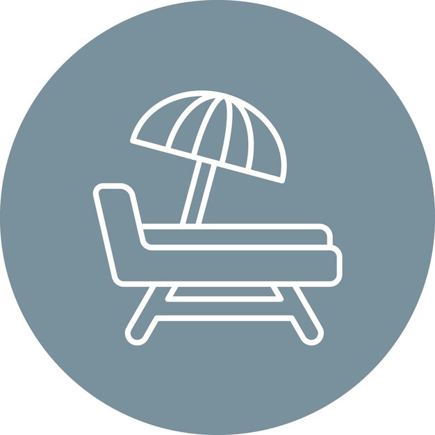 Imagen vectorial del icono de la silla de playa Se puede usar para viajes
