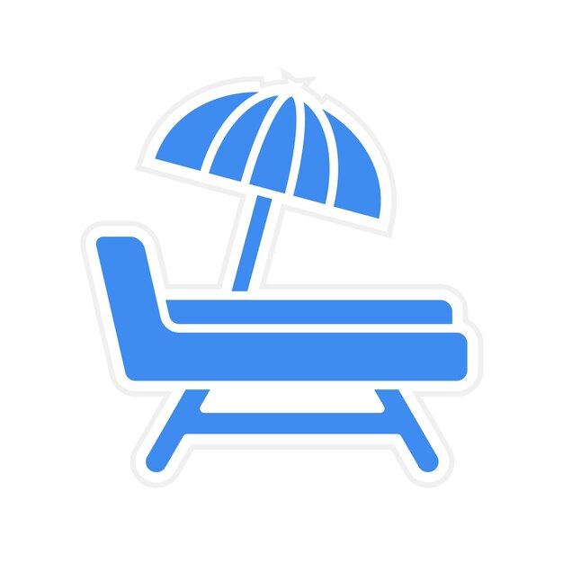 Imagen vectorial del icono de la silla de playa Se puede usar para viajes