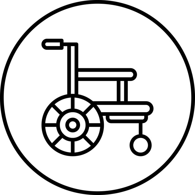 Imagen vectorial del icono de la silla de ruedas Se puede utilizar para el espacio de trabajo colectivo