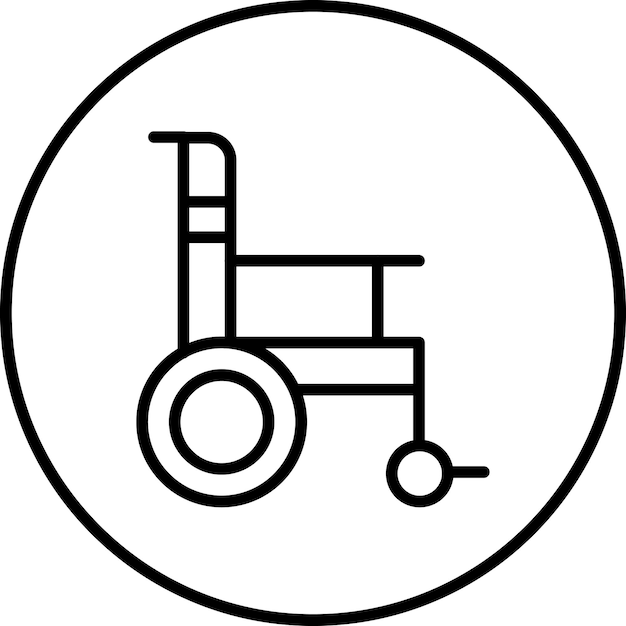 Imagen vectorial del icono de la silla de ruedas Se puede utilizar para el tiro con arco