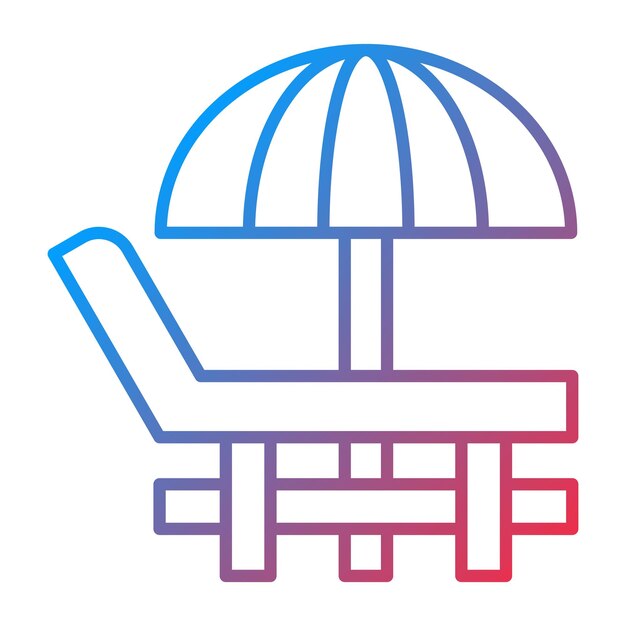 Imagen vectorial del icono de la silla de salón Se puede usar para el verano