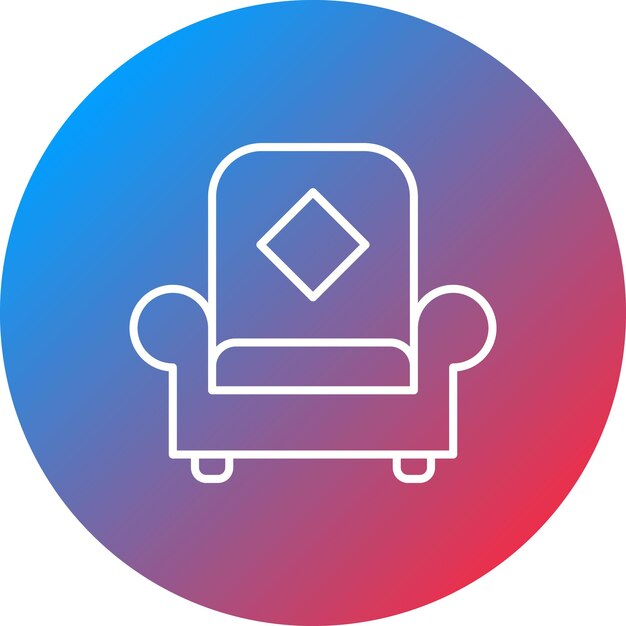 Imagen vectorial del icono del sillón Se puede utilizar para los servicios hoteleros