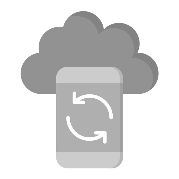 Imagen vectorial de icono de sincronización en la nube Se puede utilizar para la computación en la nube