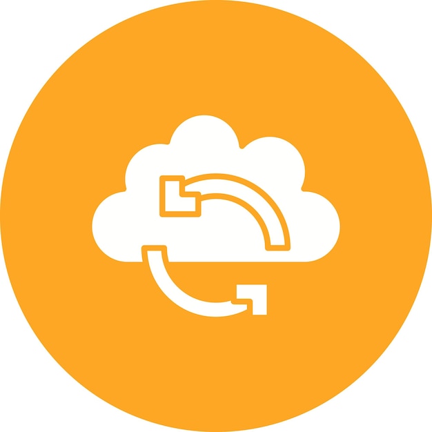 Imagen vectorial de icono de sincronización en la nube Se puede utilizar para la computación en la nube