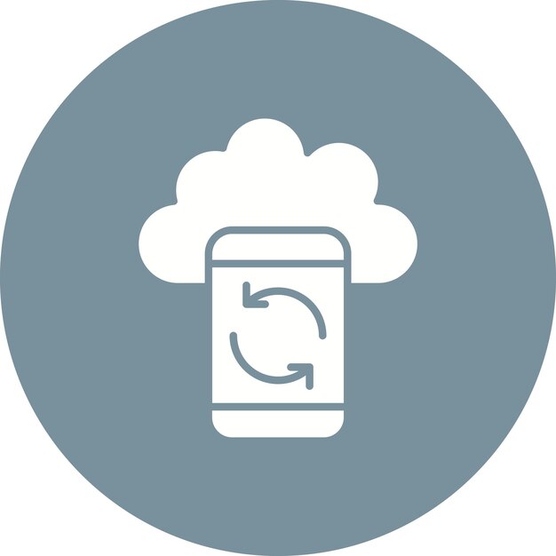 Imagen vectorial de icono de sincronización en la nube Se puede utilizar para la computación en la nube