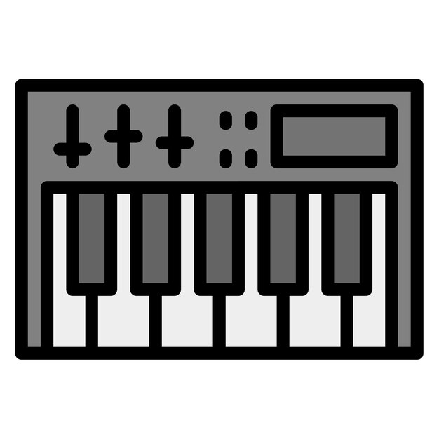 Imagen vectorial del icono del sintetizador Se puede utilizar para el instrumento