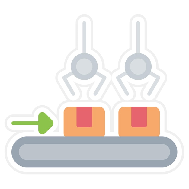 Vector imagen vectorial del icono del sistema de ensamblaje flexible se puede utilizar para factory