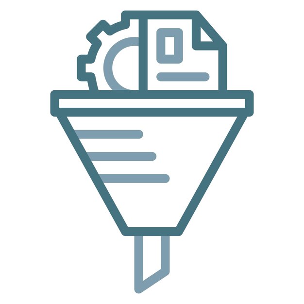 Vector imagen vectorial del ícono del sistema de filtrado de datos se puede utilizar para la gestión de crisis