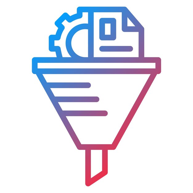 Imagen vectorial del ícono del sistema de filtrado de datos Se puede utilizar para la gestión de crisis