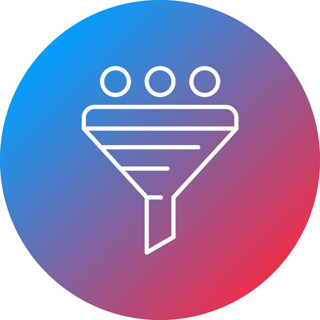 Imagen vectorial del ícono del sistema de filtrado de datos Se puede utilizar para la gestión de proyectos