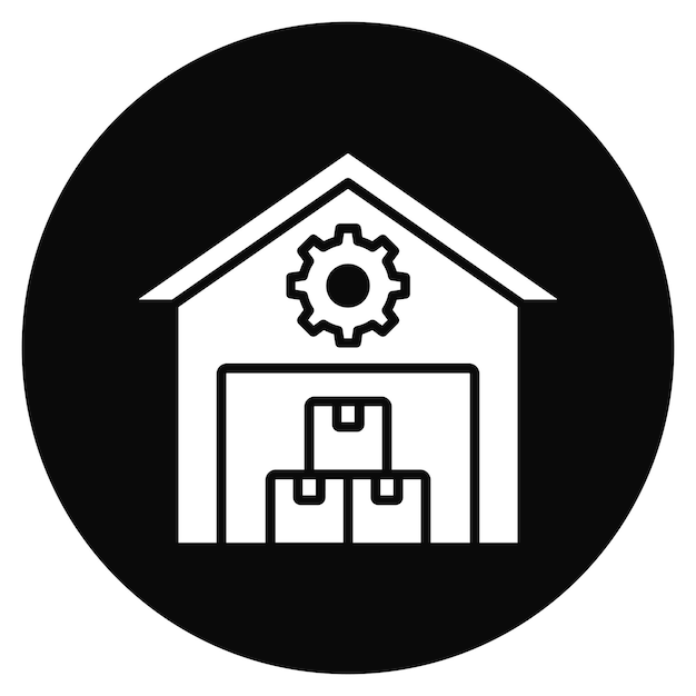 Imagen vectorial del icono del sistema de gestión de almacenes Puede utilizarse para el envío
