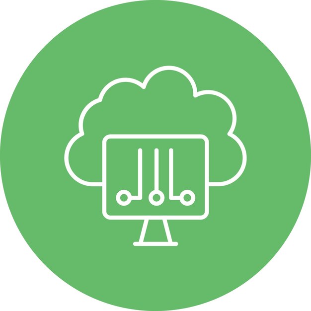 Imagen vectorial del icono del sistema de la nube Se puede utilizar para la creación de redes y el intercambio de datos