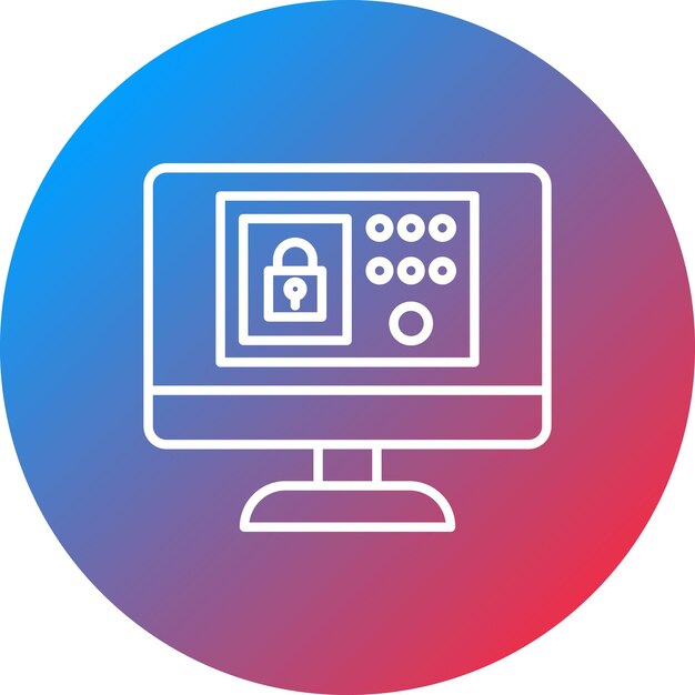 Imagen vectorial del icono del sistema de seguridad Se puede utilizar para la codificación y el desarrollo