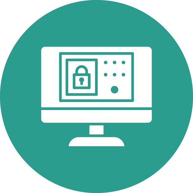 Imagen vectorial del icono del sistema de seguridad Se puede utilizar para la codificación y el desarrollo