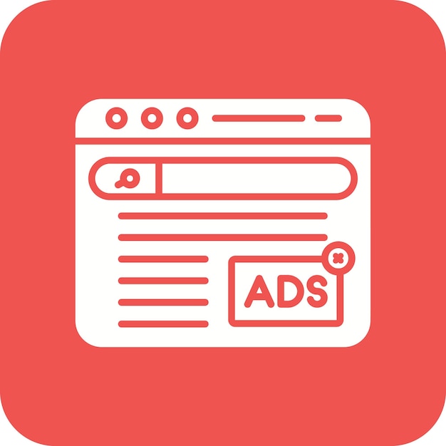 Imagen vectorial del icono del sitio web de anuncios Se puede utilizar para el marketing