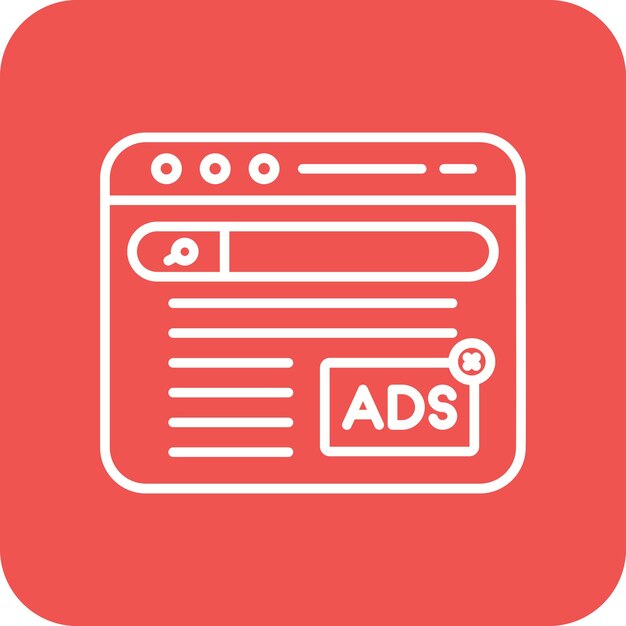 Imagen vectorial del icono del sitio web de anuncios Se puede utilizar para el marketing