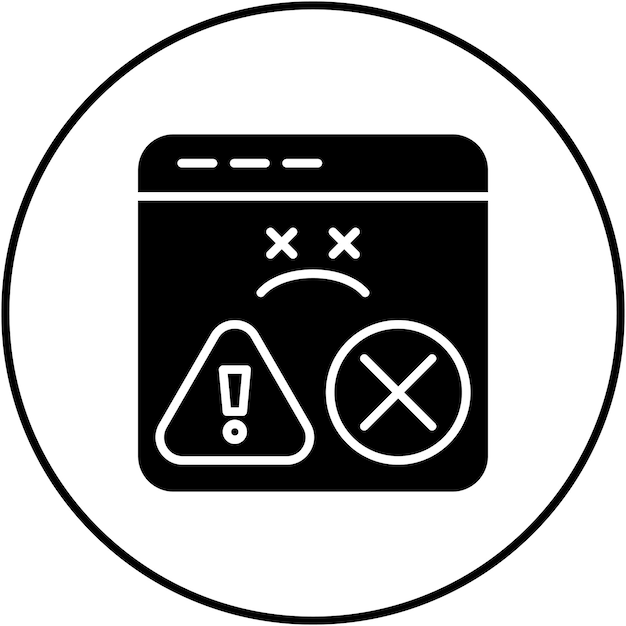 Imagen vectorial de icono de sitio web muerto Se puede usar para Seguridad Cibernética