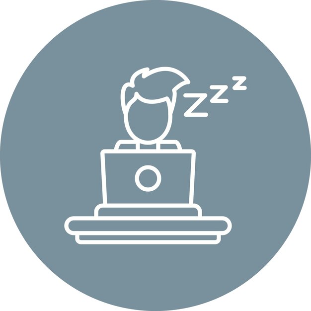 Imagen vectorial del icono de Sleepy Worker Se puede utilizar para trabajar desde casa