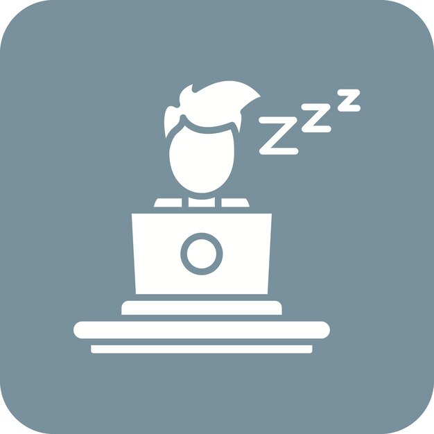 Imagen vectorial del icono de Sleepy Worker Se puede utilizar para trabajar desde casa