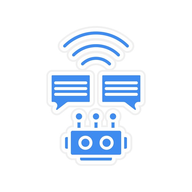 La imagen vectorial del icono de Smart Chat Bot se puede utilizar para la Inteligencia Artificial