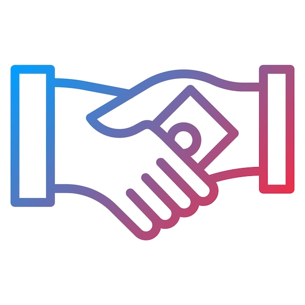 La imagen vectorial del icono de soborno de apretón de mano se puede usar para la corrupción