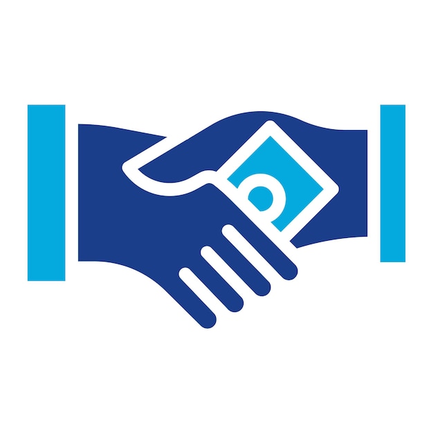 La imagen vectorial del icono de soborno de apretón de mano se puede usar para la corrupción
