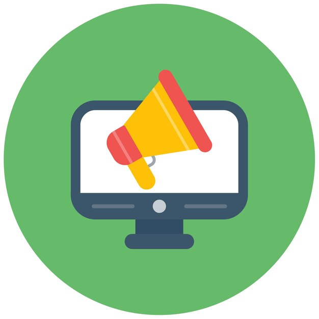 Imagen vectorial de icono de Social Media Marketer Se puede usar para Nómada Digital