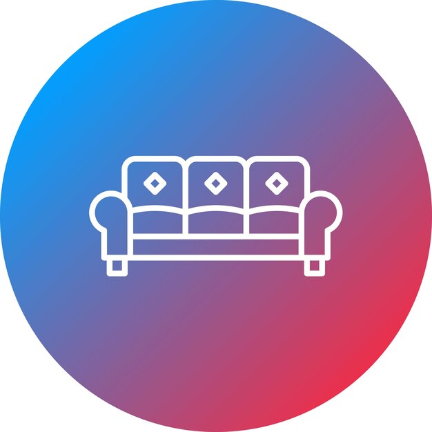 Imagen vectorial del icono del sofá Se puede usar para artículos para el hogar