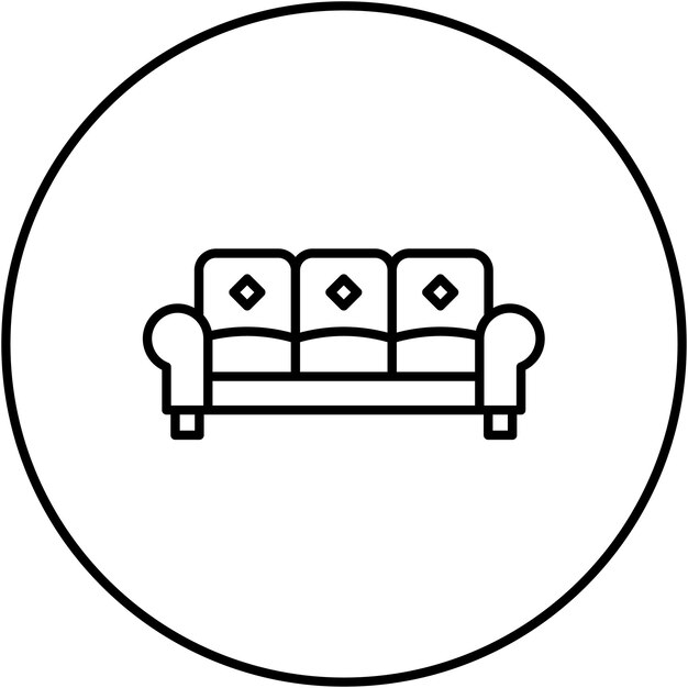 Imagen vectorial del icono del sofá Se puede usar para artículos para el hogar