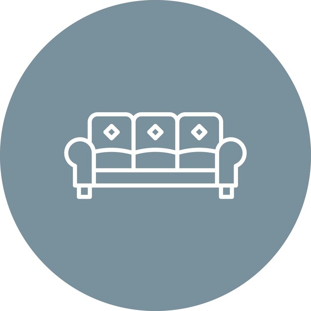Imagen vectorial del icono del sofá Se puede utilizar para artículos para el hogar