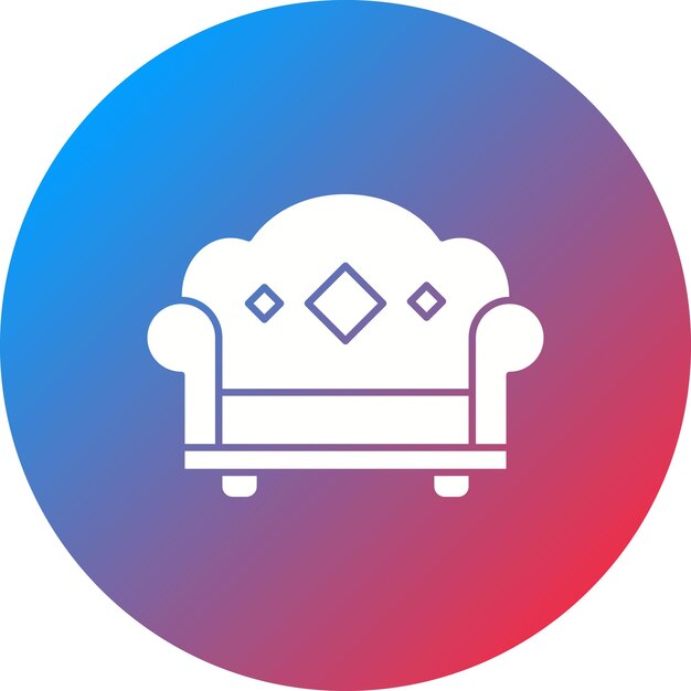 Imagen vectorial del icono del sofá Se puede utilizar para interiores