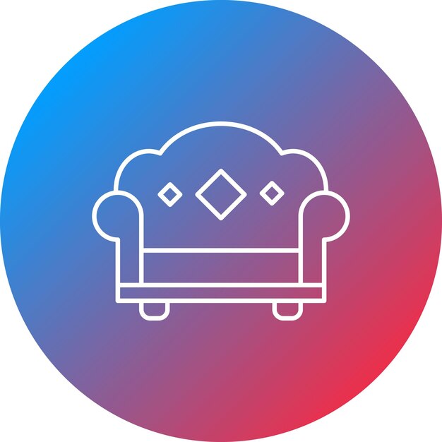 Imagen vectorial del icono del sofá Se puede utilizar para interiores