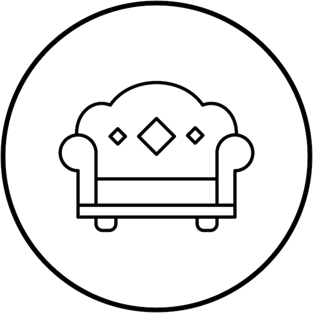 Imagen vectorial del icono del sofá Se puede utilizar para interiores