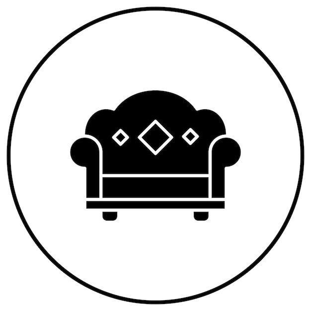 Imagen vectorial del icono del sofá Se puede utilizar para interiores