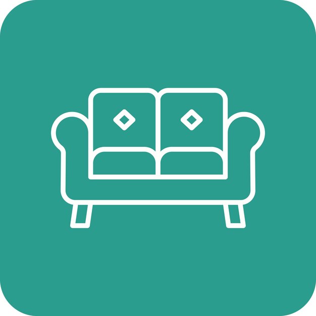 Imagen vectorial del icono del sofá Se puede utilizar para la vida familiar