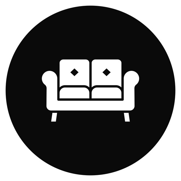 Imagen vectorial del icono del sofá Se puede utilizar para la vida familiar