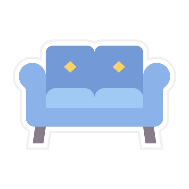 Imagen vectorial del icono del sofá Se puede utilizar para la vida familiar