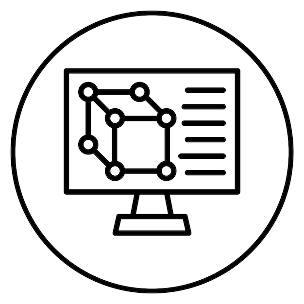 Imagen vectorial de icono de software CAD Se puede utilizar para Ingeniero en Mecánica