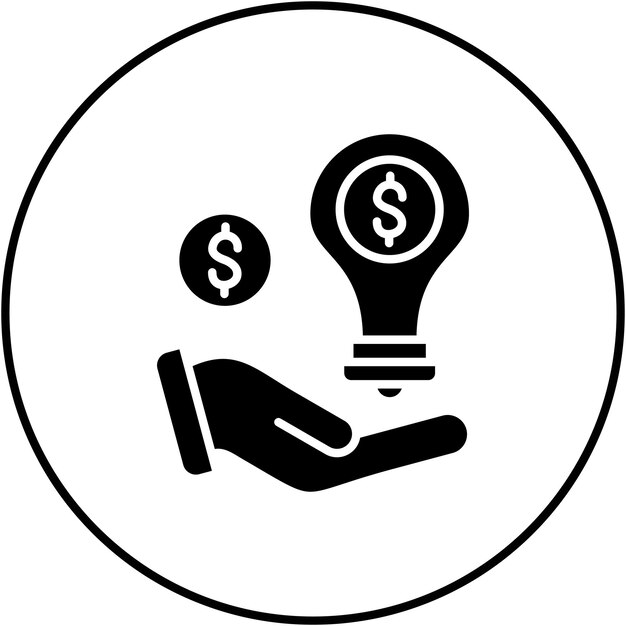 Imagen vectorial de icono de solución creativa Se puede utilizar para negocios y finanzas
