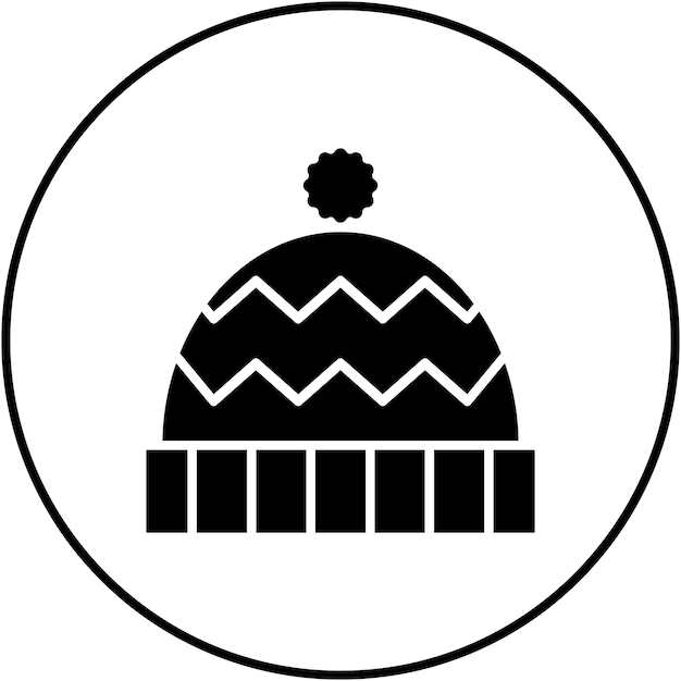 Imagen vectorial de icono de sombrero de invierno Se puede usar para invierno