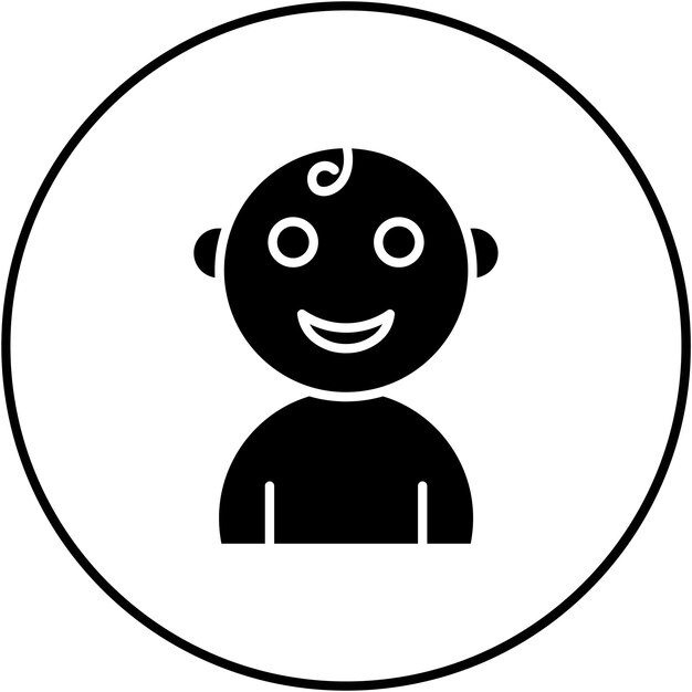 Imagen vectorial del icono de la sonrisa del bebé Se puede usar para el bebé