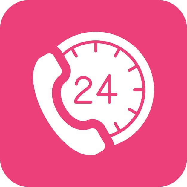 Imagen vectorial de icono de soporte 24H Se puede utilizar para Comunicación y Medios