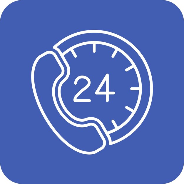 Imagen vectorial de icono de soporte 24H Se puede utilizar para Comunicación y Medios
