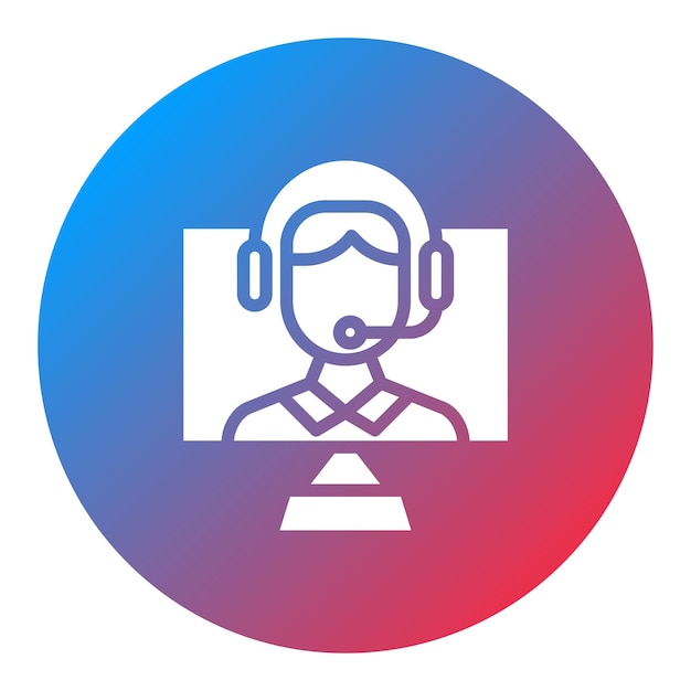 Imagen vectorial del icono de soporte remoto Se puede utilizar para el trabajo remoto