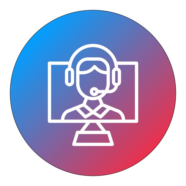 Imagen vectorial del icono de soporte remoto Se puede utilizar para el trabajo remoto