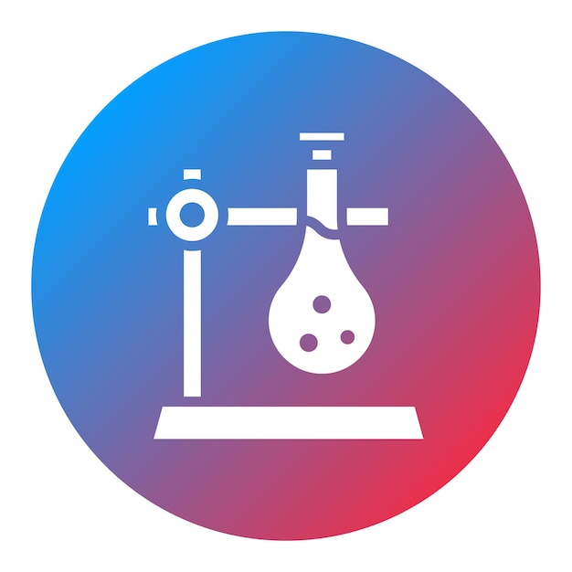 Imagen vectorial del icono del soporte de Retort Se puede utilizar para la ciencia