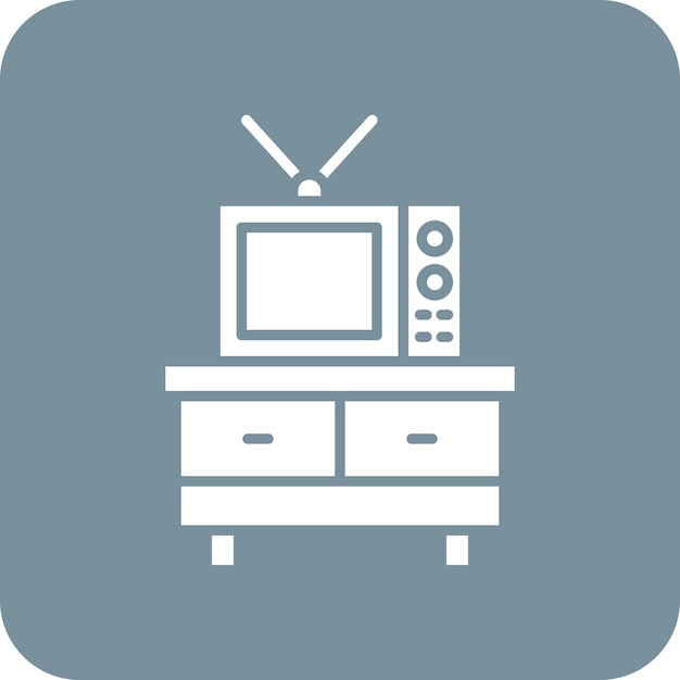 Imagen vectorial del icono del soporte de la TV Se puede utilizar para artículos para el hogar
